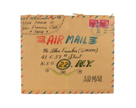 One envelope from H.C. Westermann to Allan Frumkin Gallery