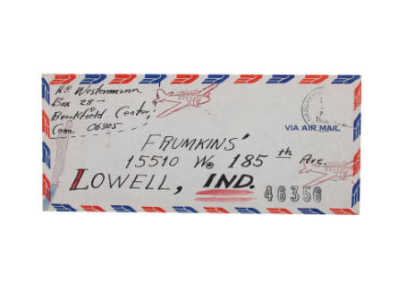 One envelope from H.C. Westermann to the Frumkins