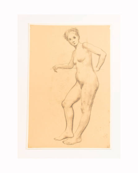Female nude standing (recto); Female nude seen from behind (verso)