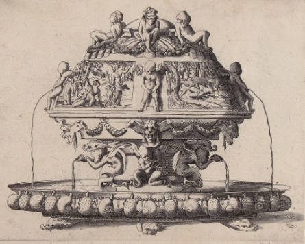 Design for a Fountain Supported by Dolphins, after Rosso Fiorentino or Léonard Thiry