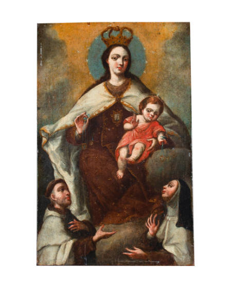 Nuestra Señora del Carmen entre Santa Teresa y San Juan de la Cruz