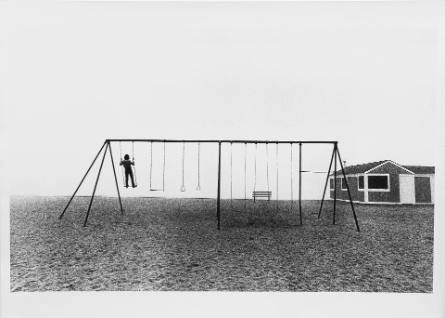 Boy Standing on Swing, Compo Beach, Westport, CT