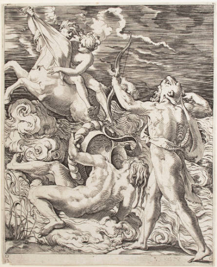 Rape of Dejanira, from Labors of Hercules, after Rosso