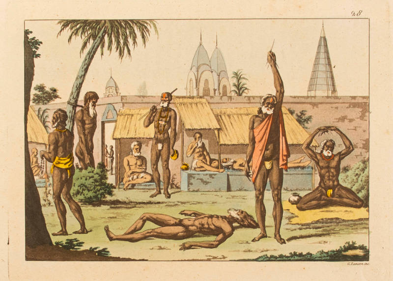 A Gathering of Sadhus from Giulio Ferrario, Il Costume antico e moderno, Asia, Vol. II. No. 28, 1816