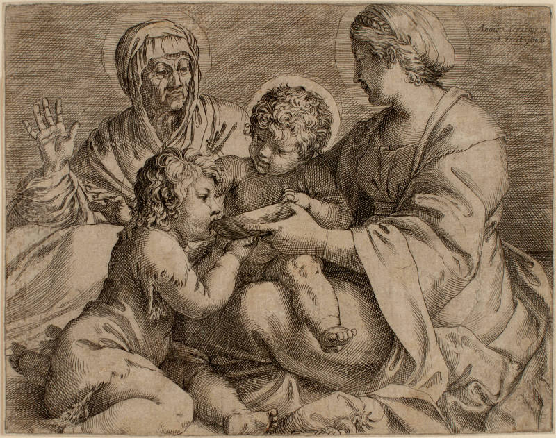 Madonna and Child with the Young Saint John the Baptist and Saint Elizabeth ( Madonna della Scodella)