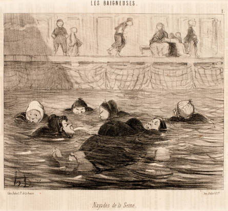 Nayades de la Seine [Naiads of the Seine], plate 1 from Les Baigneuses, in Le Charivari, 14 July 1847