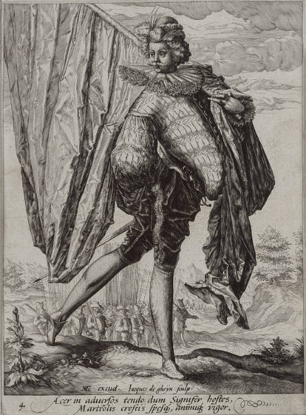 Standard-Bearer, plate 4 from Officers and Soldiers, after Hendrick Goltzius