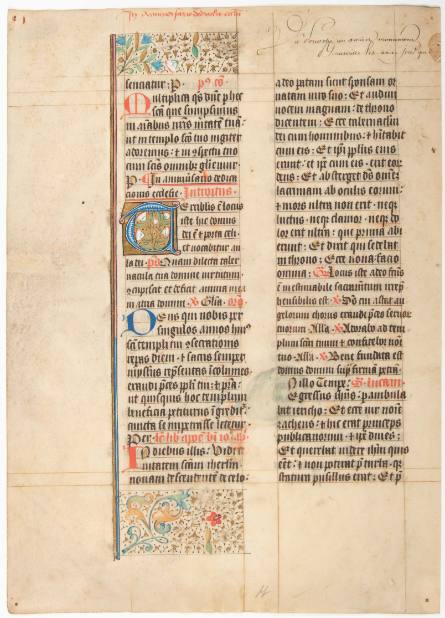 Page from a Missal (from the section, Of a Dedication of a Church)