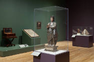 Installation view of "Painted Cloth: Fashion and Ritual in Colonial Latin America," Blanton Mus…