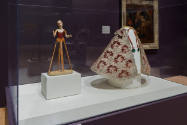 Installation view of "Painted Cloth: Fashion and Ritual in Colonial Latin America," Blanton Mus…