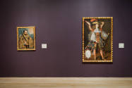 Installation view of "Painted Cloth: Fashion and Ritual in Colonial Latin America," Blanton Mus…