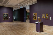 Installation view of "Painted Cloth: Fashion and Ritual in Colonial Latin America," Blanton Mus…