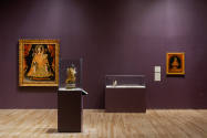 Installation view of "Painted Cloth: Fashion and Ritual in Colonial Latin America," Blanton Mus…