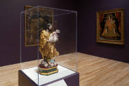 Installation view of "Painted Cloth: Fashion and Ritual in Colonial Latin America," Blanton Mus…