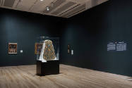 Installation view of "Painted Cloth: Fashion and Ritual in Colonial Latin America," Blanton Mus…