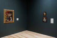 Installation view of "Painted Cloth: Fashion and Ritual in Colonial Latin America," Blanton Mus…