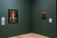 Installation view of "Painted Cloth: Fashion and Ritual in Colonial Latin America," Blanton Mus…