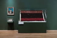 Installation view of "Painted Cloth: Fashion and Ritual in Colonial Latin America," Blanton Mus…