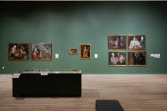 Installation view of "Painted Cloth: Fashion and Ritual in Colonial Latin America," Blanton Mus…