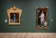 Installation view of "Painted Cloth: Fashion and Ritual in Colonial Latin America," Blanton Mus…