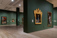 Installation view of "Painted Cloth: Fashion and Ritual in Colonial Latin America," Blanton Mus…