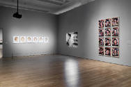 Installation view of "Oscar Muñoz: Invisibilia," Blanton Museum of Art, The University of Texas…