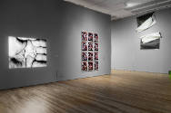 Installation view of "Oscar Muñoz: Invisibilia," Blanton Museum of Art, The University of Texas…