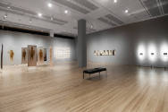 Installation view of "Oscar Muñoz: Invisibilia," Blanton Museum of Art, The University of Texas…