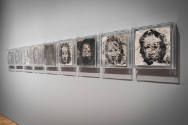 Installation view of "Oscar Muñoz: Invisibilia," Blanton Museum of Art, The University of Texas…