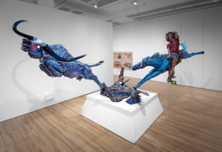 Installation view of "Border Vision: Luis Jiménez’s Southwest," Blanton Museum of Art, The Univ…