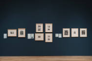 Installation view of "After Michelangelo, Past Picasso: Leo Steinberg’s Library of Prints," Bla…