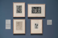 Installation view of "After Michelangelo, Past Picasso: Leo Steinberg’s Library of Prints," Bla…