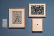 Installation view of "After Michelangelo, Past Picasso: Leo Steinberg’s Library of Prints," Bla…