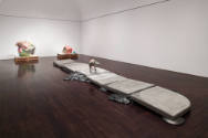 Installation view of "Lily Cox-Richard: She-Wolf + Lower Figs." Blanton Museum of Art, The Univ…