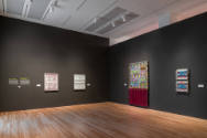 Installation view of "Jeffrey Gibson: This is the Day," Blanton Museum of Art, The University o…