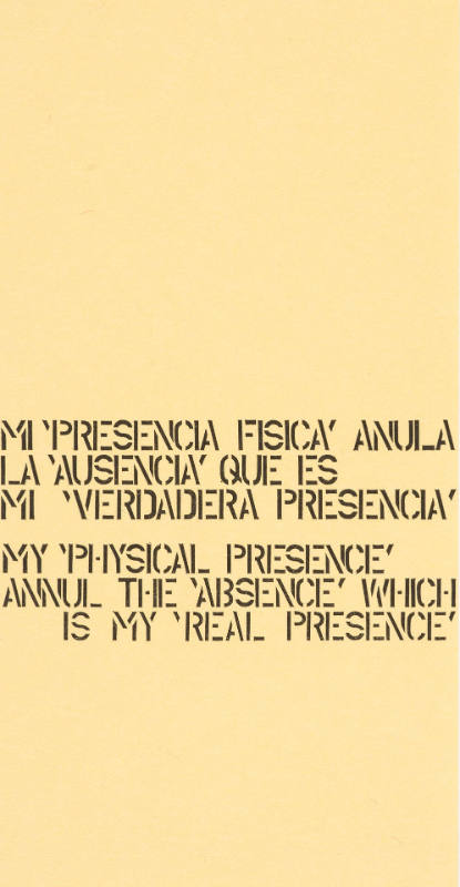 Mi 'presencia física'... [My 'Physical Presence'...], from Múltiples Acumulados [Accumulated Multiples]