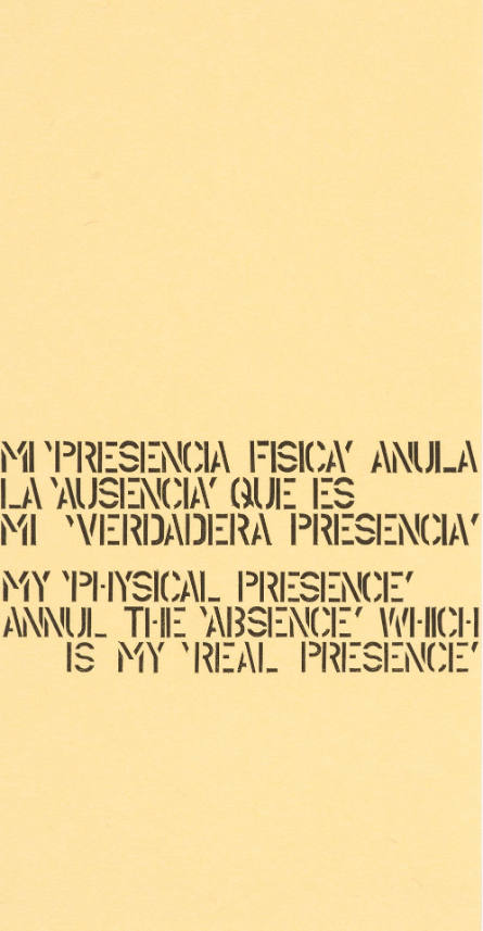 Mi 'presencia física'... [My 'Physical Presence'...], from Múltiples Acumulados [Accumulated Multiples]