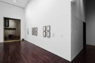 Installation view of "Lenka Clayton: The Distance I Can Be From My Son," Blanton Museum of Art,…