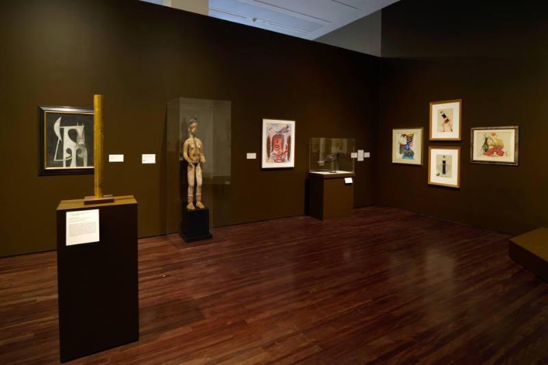 Installation view of "Through the Eyes of Texas: Masterworks from Alumni Collections," Blanton …