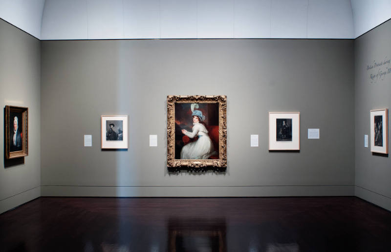 Installation view of "Portraits during the Reign of George III," Blanton Museum of Art, The Uni…