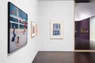 Installation view of "If the Sky Were Orange: Art in the Time of Climate Change," Blanton Museu…