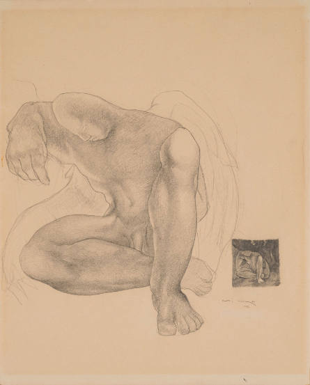Desnudo de hombre (Estudio para Icaro, hombre con alas) [Male Nude (Study for Icarus, The Man with Wings)]