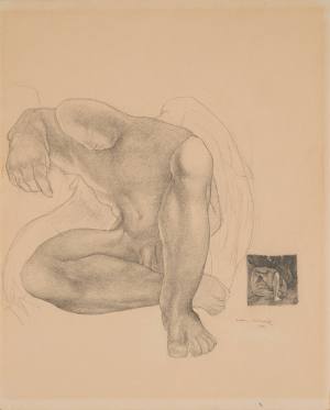 Desnudo de hombre (Estudio para Icaro, hombre con alas) [Male Nude (Study for Icarus, The Man with Wings)]