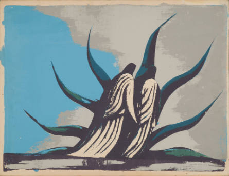 Untitled (Two Figures in front of Maguey Plant)