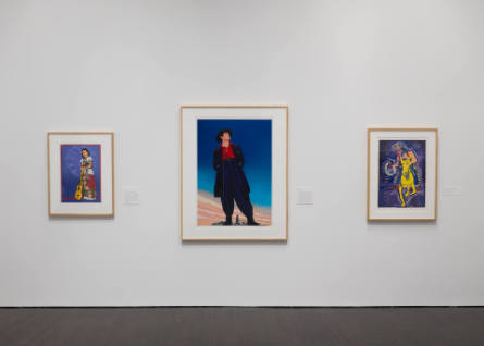 Installation view of "De moda: Fashion, Ceremony, and Symbols of Resilience (part 1)," Blanton …