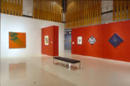 Installation view of "Surface and Subtext: Latin American Geometric Abstraction," at the Blanto…