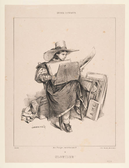 Clotilde, plate 7 from Études d'enfants [Studies of Children], in Keepsake des enfants