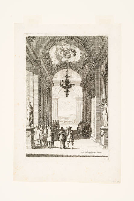 In the Gallery of the Palace with a Chandelier, plate 3 from Italian-Style Wall