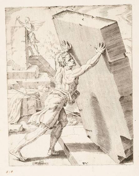 Jacob Building a Pillar, plate 4 from The Story of Jacob, after Maarten van Heemskerck