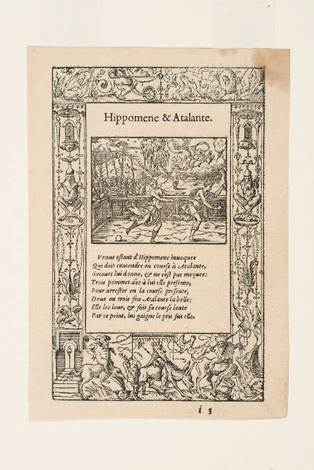 Hippomene and Atalanta (recto); Hippomene and the Lion (verso), from Ovid's Metamorphoses